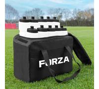 FORZA Juego de 10 Botellas de Agua (750 ml) y Bolsa de Transporte │ Capacidad de botella 10x │ Bolsa para botella de equipo deportivo (Blanco)