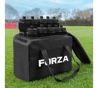 FORZA Juego de 10 Botellas de Agua (750 ml) y Bolsa de Transporte │ Capacidad de botella 10x │ Bolsa para botella de equipo deportivo (Negro)