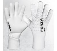 FORZA NGE Guantes de Portería | Guantes de Portero de Nivel Profesional | Materiales ultraduraderos (Tamaño 8, Blanco)