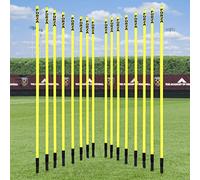 FORZA Palos de Slalom para Entrenamientos | Base de Goma Opcional para Césped Artificial (1,5m o 1,8m de Alto) (Palo de Slalom con Muelle, 1,5m - Pack de 16)