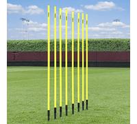 FORZA Palos de Slalom para Entrenamientos | Base de Goma Opcional para Césped Artificial (1,5m o 1,8m de Alto) (Palo de Slalom con Muelle, 1,8m - Pack de 8)