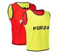 FORZA Petos de Entrenamiento Reversibles de Primera Calidad (Paquete de 5): Chalecos Deportivos de poliéster livianos, Tallas para niños y Adultos (Amarillo + Rojo, Adulto L/XL)