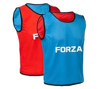 FORZA Petos de Entrenamiento Reversibles de Primera Calidad (Paquete de 5): Chalecos Deportivos de poliéster livianos, Tallas para niños y Adultos (Azul + Rojo, Adulto L/XL)