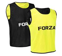 FORZA Petos de Entrenamiento Reversibles de Primera Calidad (Paquete de 5): Chalecos Deportivos de poliéster livianos, Tallas para niños y Adultos (Amarillo + Negro, Adulto L/XL)