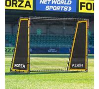 FORZA Steel42 Porterías de fútbol | Portería de Acero Resistente | Tamaño reglamentario, portátil con estacas para el Suelo y Kit de Rebote Opcional (con Kit de reboteador, 2,4m x 1,8m)