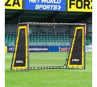 FORZA Steel42 Porterías de fútbol | Portería de Acero Resistente | Tamaño reglamentario, portátil con estacas para el Suelo y Kit de Rebote Opcional (con Kit de reboteador, 2,4m x 1,2m)