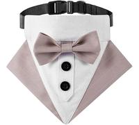 FORZENA Collar de esmoquin para perro, ajustable, bufanda formal con pajarita y anillo en D para boda, fiesta de cumpleaños, graduación, Halloween, Navidad, sesión de fotos, disfraces de cosplay (L