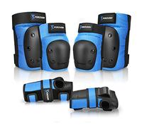 Forzueby Juego de Rodilleras, Coderas, Muñequeras de protección 6 en 1 especial para niños/adultos para patinaje en línea, en scooter, BMX. Etc.