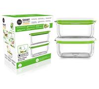 FOSA Colección Barcelona - Juego de 2 Recipientes Rectangulares al Vacío 1,45L - Envases Herméticos para Conservar Alimentos - Material Libre de BPA - Compatible con Bomba (No Incluida)