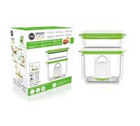 FOSA Colección Barcelona - Kit de Envasado al Vacío con Bomba Turtle y 2 Recipientes Rectangulares (1L y 2,3L) - Sistema de Conservación de Alimentos Inalámbrico - Libre de BPA