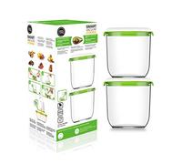 FOSA 2 Recipientes para Alimentos al Vacío, Recipientes Redondos para Conservar Comida al Vacío, NO Incluye Bomba de extración, Material Libre de BPA, 1,35 litros
