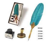 FOSA Retro Pens Classical Fountain Pen Old European Dip Creative Writing Pen Ink Bottle Set Gift Box Dip Pen with 5pcs Replacement Nib I