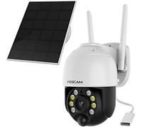 Foscam B4 WLAN Überwachungskamera Weiß INKL. Solarpanel 4MP (2560x1440), Akkubetrieb, WLAN, Schwenk- und Neigefunktion