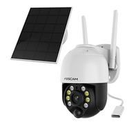 Foscam B4 WLAN Überwachungskamera Weiß INKL. Solarpanel 4MP (2560x1440), Akkubetrieb, WLAN, Schwenk- und Neigefunktion