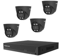 Foscam FN9108E-T4-2T Set de Cámaras de Vigilancia 4K con Grabador Negro (4 Kameras)