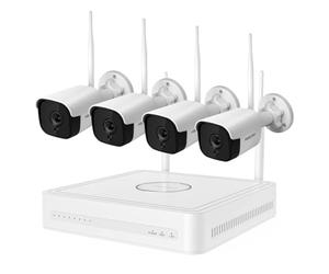 Foscam FN9108W-B4-2T Kit de vigilancia WiFi de 8 Canales 5MP con 4 cámaras de Seguridad, Wi-Fi 6, visión Nocturna con 18 LED Infrarrojos de hasta 20 m, Disco Duro preinstalado de 2 TB