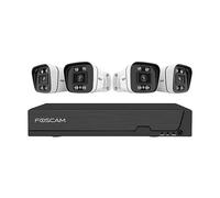 Foscam FNA108E-B4-2T Sistema de Video Vigilancia con 4 Cámaras y DVR 8MP 4K UHD, 8 Canales, IP66, Blanco