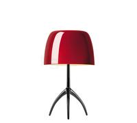 Foscarini Lumiere, lámpara de sobremesa grande, negro cromado/rojo - con interruptor