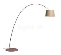 Foscarini Twiggy Elle Wood, lámpara de arco LED, burdeos - roble - tunable white