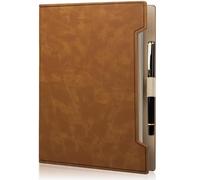 Fosdaling DIN A5 Cuaderno con anillas de piel sintética PU, cuaderno rellenable con 6 anillas y un bolígrafo, adecuado como planificador, carpeta, encuadernador, organizador para el trabajo, 100 Gsm