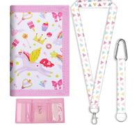 FOSDICK 1 Pieza Monedero Niña, Lindo Corona Pegasus Cartera Niña, Cartera Mujer Pequeña con Cordón, Triple Plegable Monederos Pequeños Mujer, Monedero Infantil Dibujos Animados, Regalos para Niños