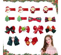 FOSDICK 15 Piezas Pinzas Pelo Navidad, Horquillas Pelo Niña de Navidad, Accesorios Pelo Niña navidad, Hair Clips Diseño de Muñeco de Nieve Papa Noel Christmas Tree, Pinzas Navideñas Regalo para Niñas