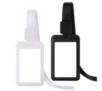 FOSDICK 2 Pcs Porta Tarjetas Identificativas, Tarjetero Colgante Retráctil, Extensible Portatarjetas ID Card Badges Holder, Lanyard con Funda Tarjeta para Oficina Estudiante Tráfico(Blanco,Negro)