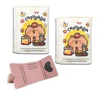 FOSDICK 2 Piezas Capibara Cartera Niño, Carteras de Cuero PU, Dibujos Animados Monedero Niño, Cartera Adolescente Chico Chica Plegable, Monederos Pequeños Mujer, Monedero Infantil Capibara Regalo