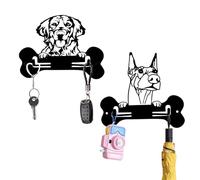 FOSDICK 2 Piezas Colgador Llaves Pared, Cuelga Llaves Pared Negro, Colgador de Llaves en Metal, Porta Llaves de Pared Forma de Perro, Portallaves Pared para Entrada, Puerta Delantera, Cocina, Oficina