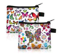 FOSDICK 2 Piezas Monedero Mujer Pequeño, Monederos Pequeños Mujer Mariposa, Pequeño y Liviano Cartera Mujers, Patrón de Mariposa Monedero Niña, Mini Cartera con Cremallera, 13.5 * 11CM