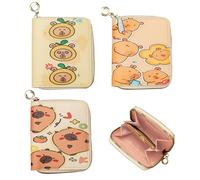FOSDICK 3 Piezas Capibara Monedero Niño, Monederos Pequeños de Cuero PU, Dibujos Animados Cartera Niño, Monedero Infantil con Cremallera, Carteras para Niños, Cartera Pequeños Capibara Regalo