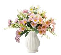 FOSDICK 3 Ramos de Flores Artificiales Decoracion Jarrones, Realistas Margaritas Artificiales, Flores de Tela, Ramo de Margaritas Artificiale para Interior Exterior Mesa Balcón Ventana Home Decoration