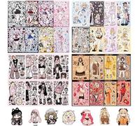 FOSDICK 32 Pcs Personajes Lindos Pegatinas, Stickers Aesthetic, Cute Chica de Dibujos Animados Pegatina, Varios Estilos Niña Autocolantes, Pegatinas Infantiles para Decorativas Taza Equipaje Portátil