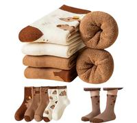 FOSDICK 5 Pares Capibara Calcetines Niño, Dibujos Animados Animales Calcetines Sin Costuras Niños, Espesado Socks Rizo, Capibara Calcetines Termicos Invierno para Niña Niño 5-10 Años Talla Única 26-30