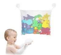 FOSDICK Bolsa Juguetes Bañera, Organizadores de Juguetes Baño 34x45cm con Ganchos Autoadhesivos, Bolsa Almacenamiento Bañera, Red Secado Rápido para Bedroom Bathroom y Sala de Estar