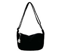 FOSDICK Bolso Bandolera Mujer, Casual Bolso Mujer Bandolera de Pana, Moda Bolso Cruzado Mujer de Hombro Ajustable, Shoulder Bag Negro de Gran Capacidad para Viaje, Compras, Escuela, Oficina