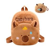 FOSDICK Capibara Mochila Bebe Guarderia Lindo Pequeño Mochilas Escolares Infantil Capybara Peluche Mochila Infantil Capibara Mochila Preescolar con Monedero Kawaii Mochilas Infantiles para Viajar