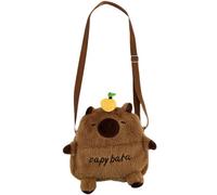 FOSDICK Capibara Peluche Bolso Bandolera Niña, Bonito Bolsos para Niñas, Felpa Capibara Bolso Niña, Bolsos Bandolera con Correa Ajustable Hombro, Bolso Cruzado Regalos para Niñas, 22 x 21 x 4.5cm