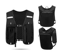FOSDICK Chaleco Running, Ligero Chaleco Hidratacion Trail Running, Ajustable Mochila Hidratacion con Tira Reflectante, Multifunción Mochila Running Hombre Mujer para Correr Maratón Ciclismo Senderismo