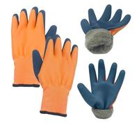 FOSDICK Guantes Trabajo Invierno, Guantes Trabajo Impermeables con Recubrimiento de Látex, Guante Termicos Trabajos, Súper Agarre, para Jardinería Pesca Lavado de Autos Congelador, L