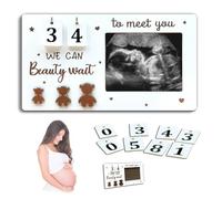 FOSDICK Marco Calendario Ecografía Bebé con Cuenta Regresiva, Regalos Originales para Embarazadas y Futuros Padres, Anuncio Embarazo Abuelos, Decoración Guardería para Mamá Primeriza