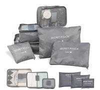 FOSDICK Organizador Maleta, 6 Piezas Packing Cubes, Ligero Bolsas Organizadoras Maleta, Plegable Organizador De Maletas, Bolsas Ropa Viaje para Ropa Interior, Cosméticos, Viajes Accesorios, Gris