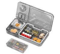FOSDICK Pastillero PequeñO, Pastillero Semanal, Pill Box PortáTil, Organizador de Pastillas para Viaj, Pill Organizer para Medicinas, Vitaminas, Aceite de Pescado