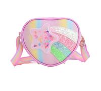 FOSDICK Rainbow Bolso Niña, Bolso Pequeño con Correa Ajustable Bandolera de Felpa para Niña 3-10años, 17 x 5 x 14cm