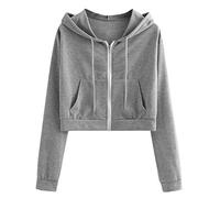 Fosen Sudaderas Mujer Cortas Cremallera con Capucha y Bolsillo - Tumblr Camiseta Adolescentes Chicas Juveniles Niña - Casual Originale Tops - Deportivo Ropa Juvenil Otoño 2019