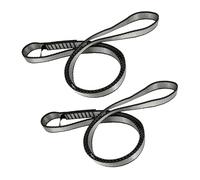 FOSER Eslinga de Escalada de Nailon de 18mm, Cuerda de Nailon de 23KN, aplicable a Escalada en Roca, montañismo, Senderismo, Descenso, Equipos de Emergencia. (60cm/24inch, Gray(2pcs))