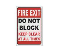 FOSHIN Letrero de metal con texto en inglés «Fire Exit Keep Clear At All Times Do Not Block Safety Warning Warning Indoor & Outdoor Use Safety Warning Sign» de 30,5 x 8 cm, acrílico9