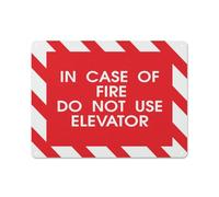FOSHIN Letrero de metal con texto en inglés "In Case Of Fire Do Not Use Elevator" de 12 x 16 pulgadas, señales de advertencia de aluminio para propiedad, negocios, patio, casa, oficina, Matel7
