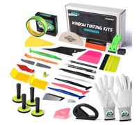 FOSHIO Juego de herramientas de vinilo para coche, 50 m, incluye 4 imanes de envoltura para coche, juego de rasquetas, rasquetas, guantes, rasquetas, cúter para lámina de tintado