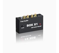 Fosi Audio Box X1 Preamplificador Phono para Tocadiscos MM, Mini Preamp Audio Estéreo Hi-Fi para Fonografías/Lectores de Discos, con Auriculares de 3,5 mm y Salida RCA, con Alimentación DC 12V
